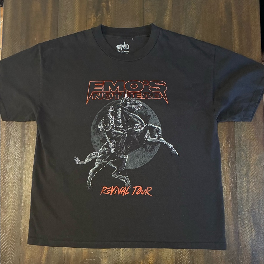 Emo’s Not Dead Revival Tour T-Shirt XL END Premium Fit Heirloom Cotton Black